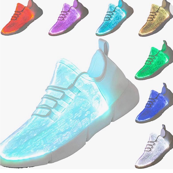 Fiber Optic LED Shoes Light Up Sneakers for Women Men with USB charging cord - Picture 2 of 15